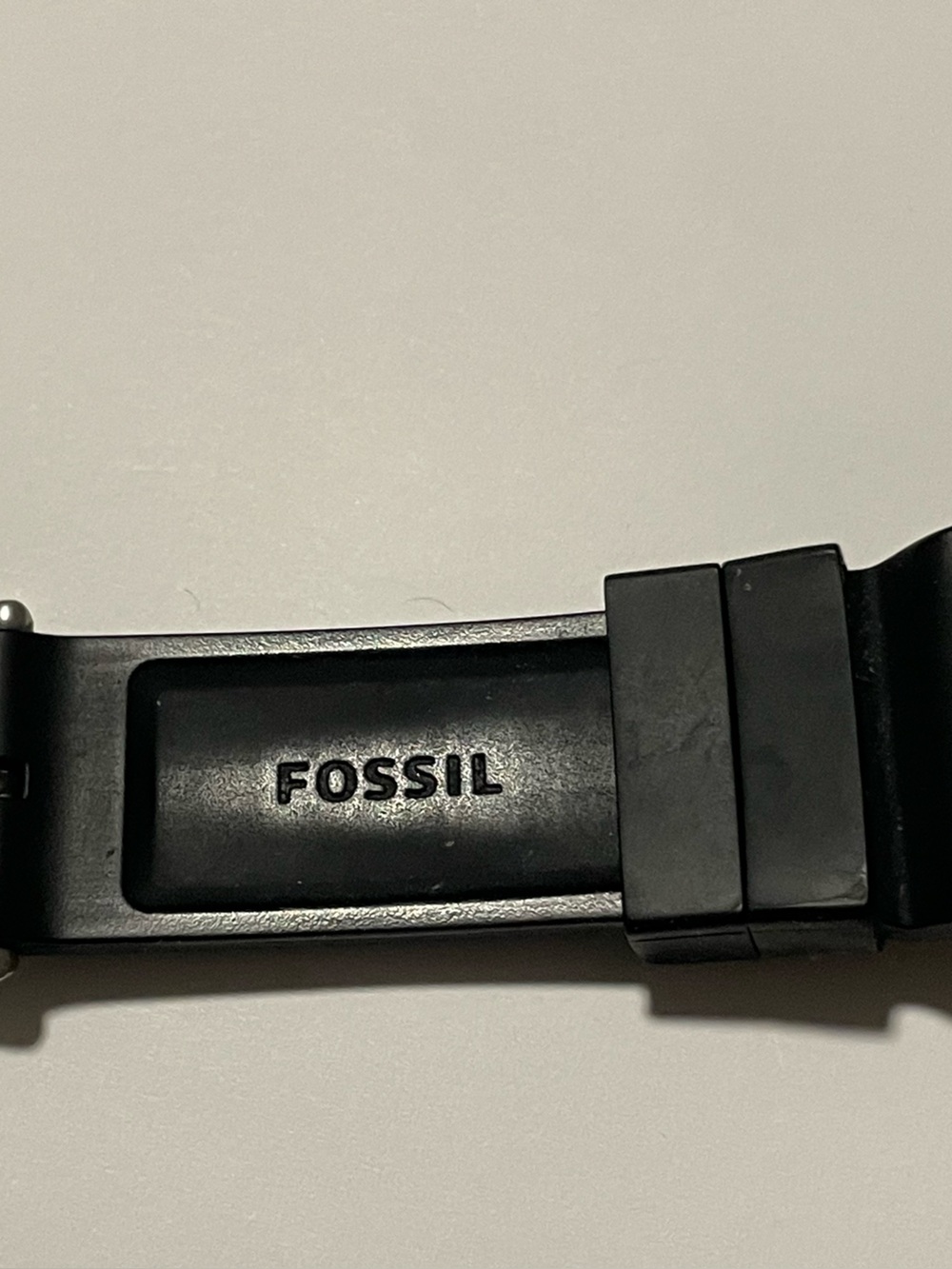 Fossil Black Silicone Watch Strap with Logo